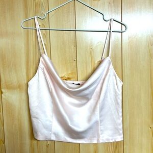 Dynamite Cropped Cowl Neck Tank Top